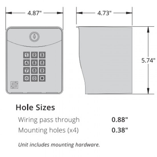 Ridge Keypad and Transceiver – 433-MHz – Post Mount