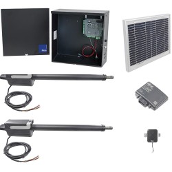 Nice Titan 12L310 Dual Swing Gate Opener Kit  With Mercury 310 Board & 10 Watt Solar Panel