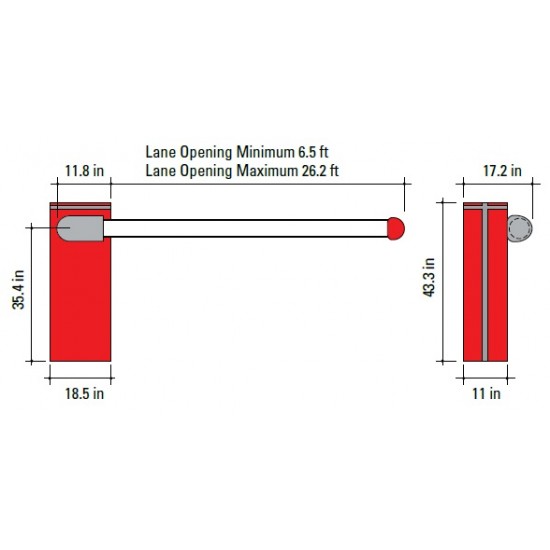 FAAC B680H-S Barrier Gate (up to 16.5' Openings)