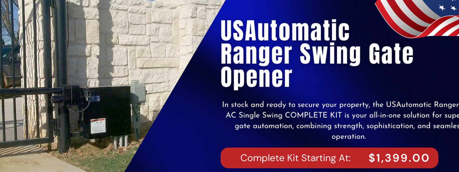 USAutomatic Ranger Swing Gate Kit